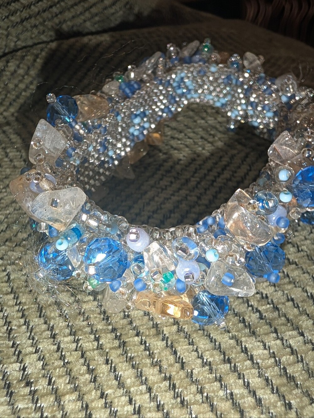 Crystal & Silver Bridal Funky Overload Bracelet Magnetic Clasp